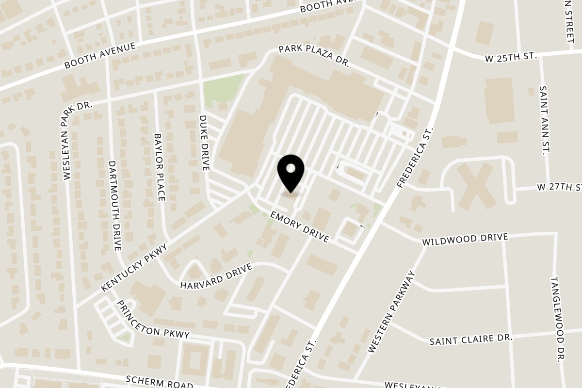 Map showing the location of Yak and Yeti Himalayan Cuisine Owensboro on 611 Emory Dr in Owensboro